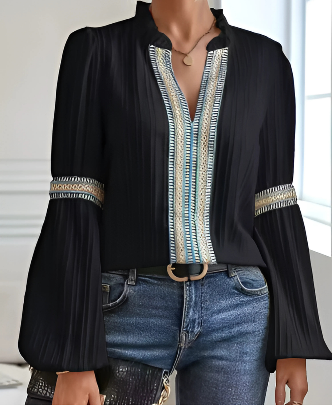 Vintage V-Neck Blouse