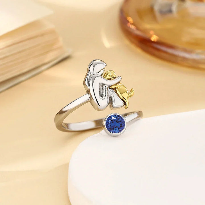 Hayley – Adjustable Dog Embrace Ring With Crystal Accent