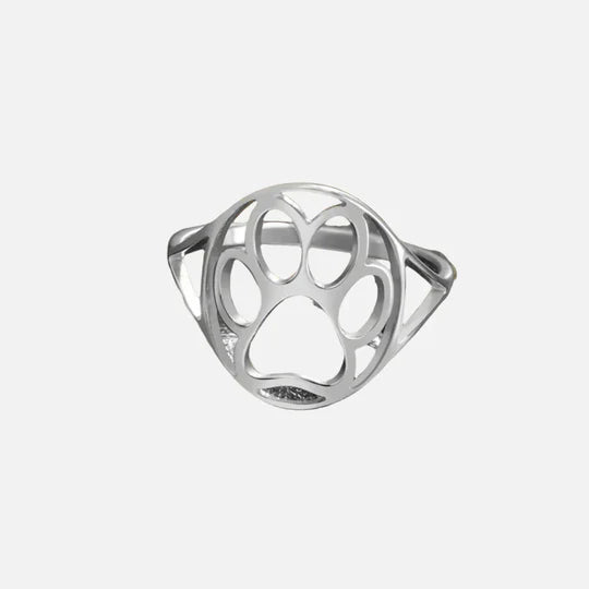 Laila - Open gold and silver ring with paw motif