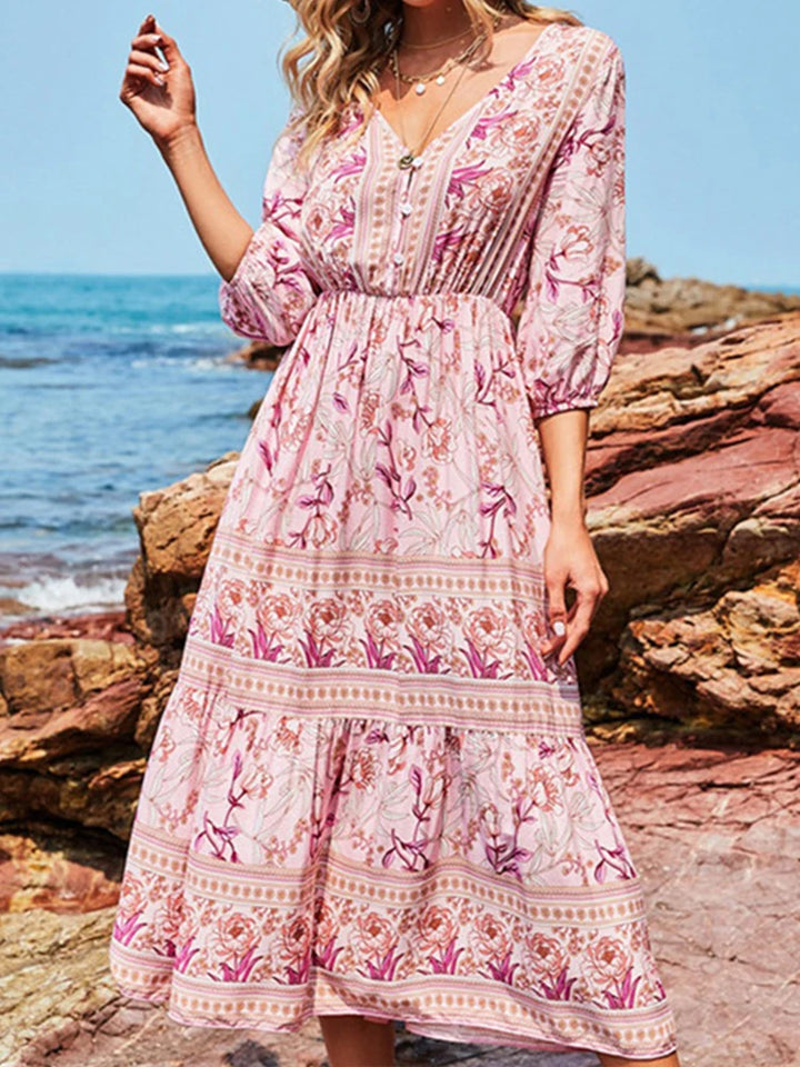 Elara Waverly™ | Cotton Boho Maxi Dress