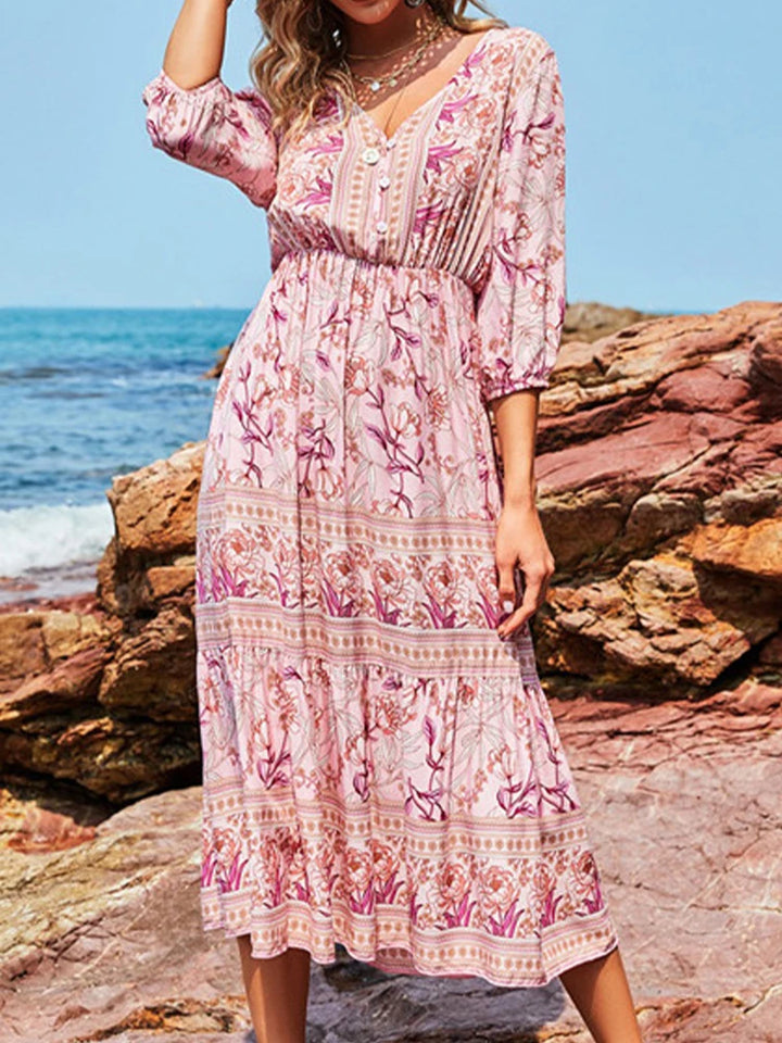 Elara Waverly™ | Cotton Boho Maxi Dress