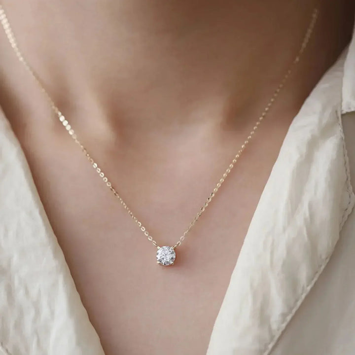 18K Gold-Plated Zircon Necklace in Sterling Silver