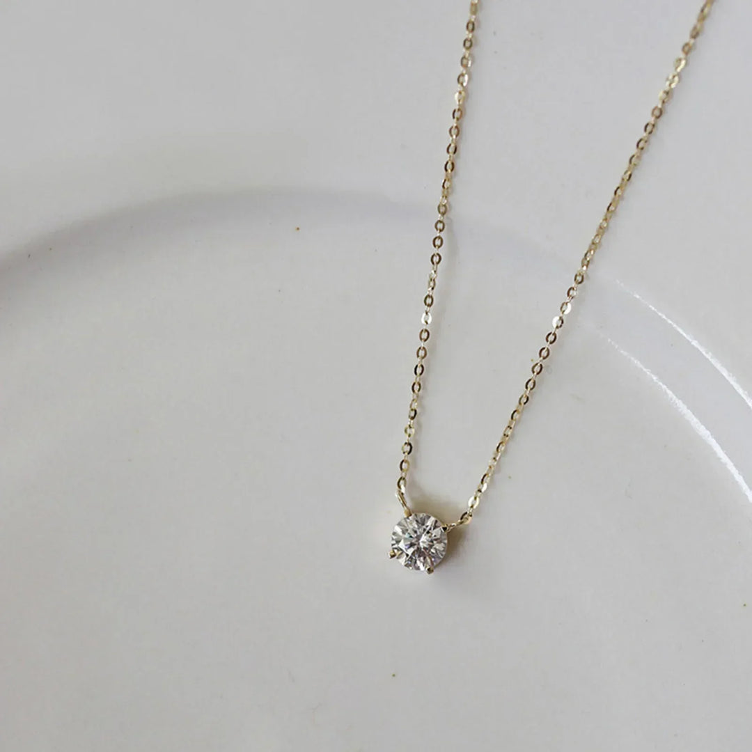 18K Gold-Plated Zircon Necklace in Sterling Silver