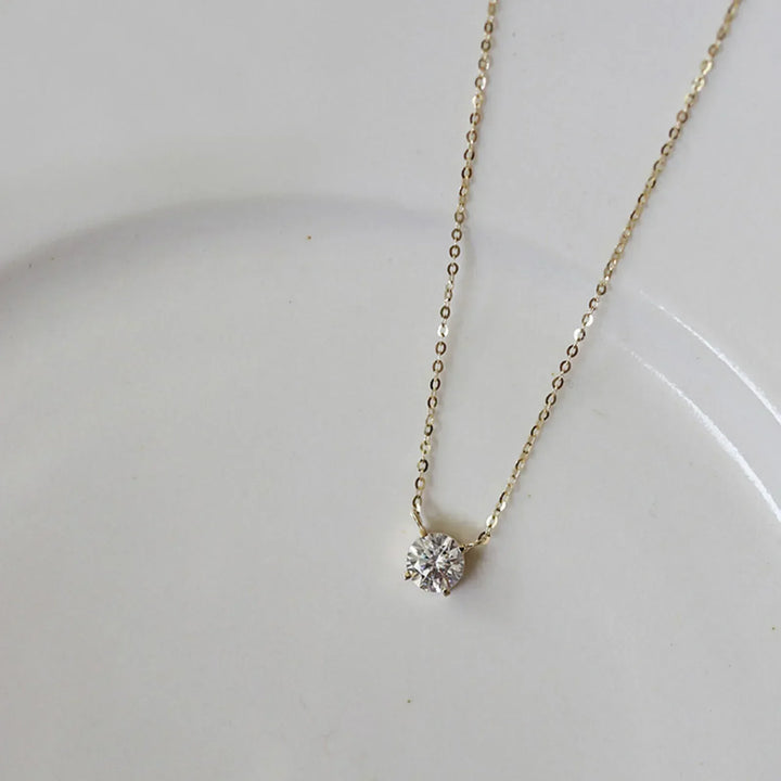 18K Gold-Plated Zircon Necklace in Sterling Silver