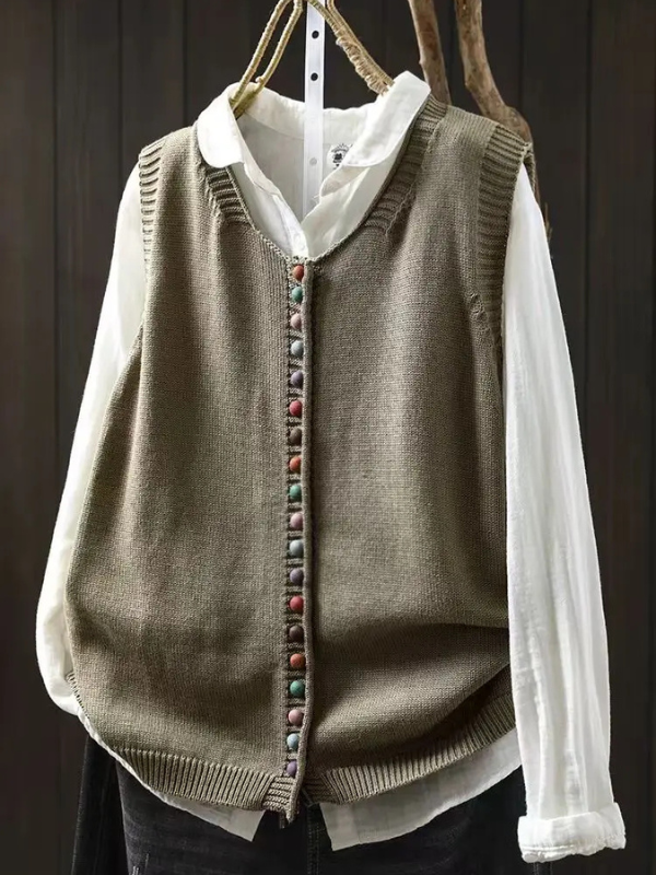Rowen™ | Heritage Button Knit Vest