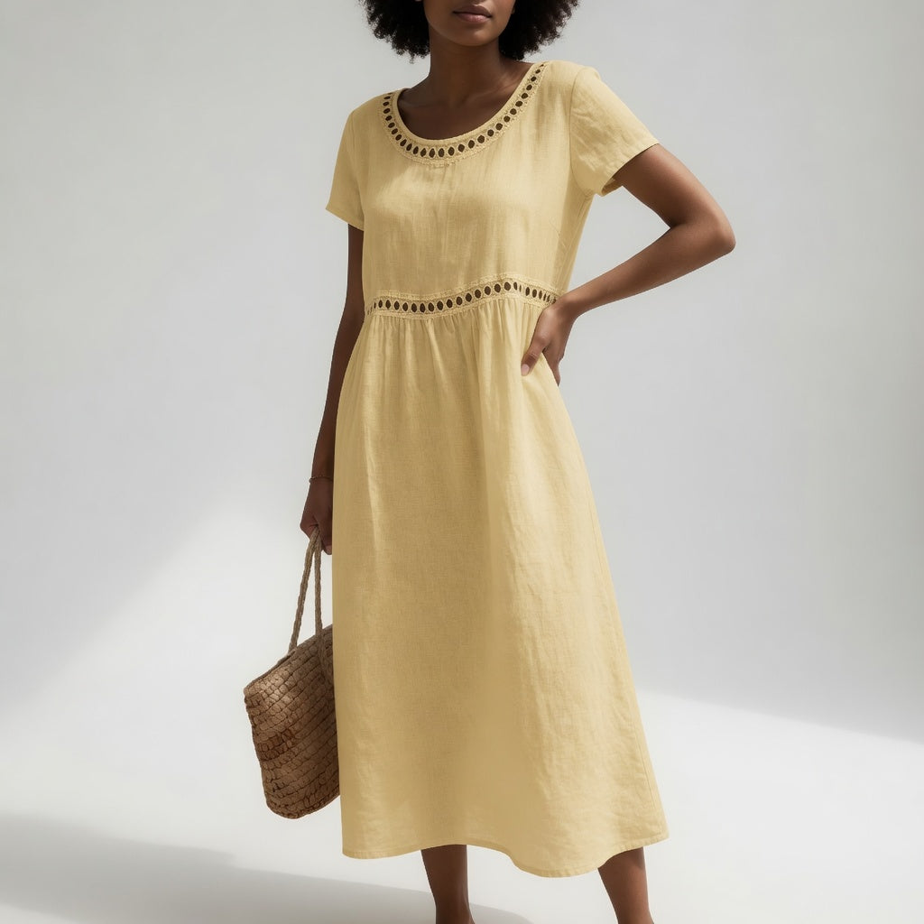 Violet Kensington™ | Breathable Cotton Midi Dress