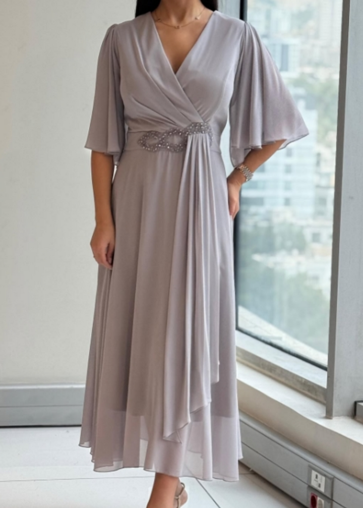 The Cyra™ | Flowing Evening Wrap Dress