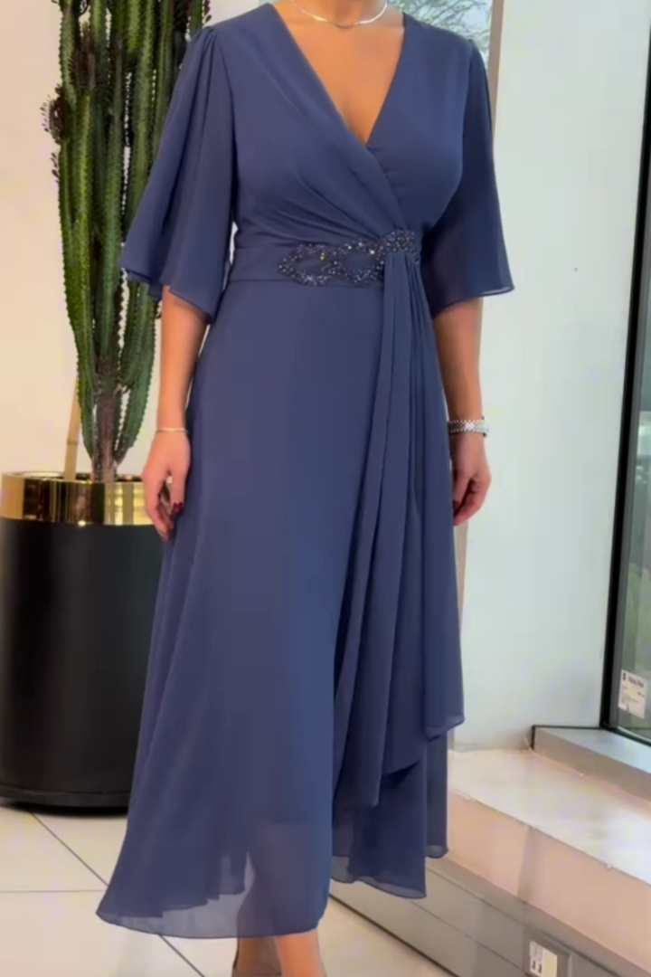 The Cyra™ | Flowing Evening Wrap Dress