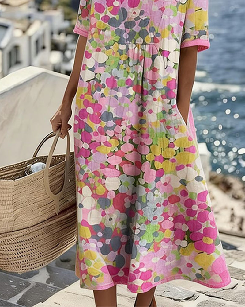 Clara Kensington™ | Summer Blossom Midi Dress