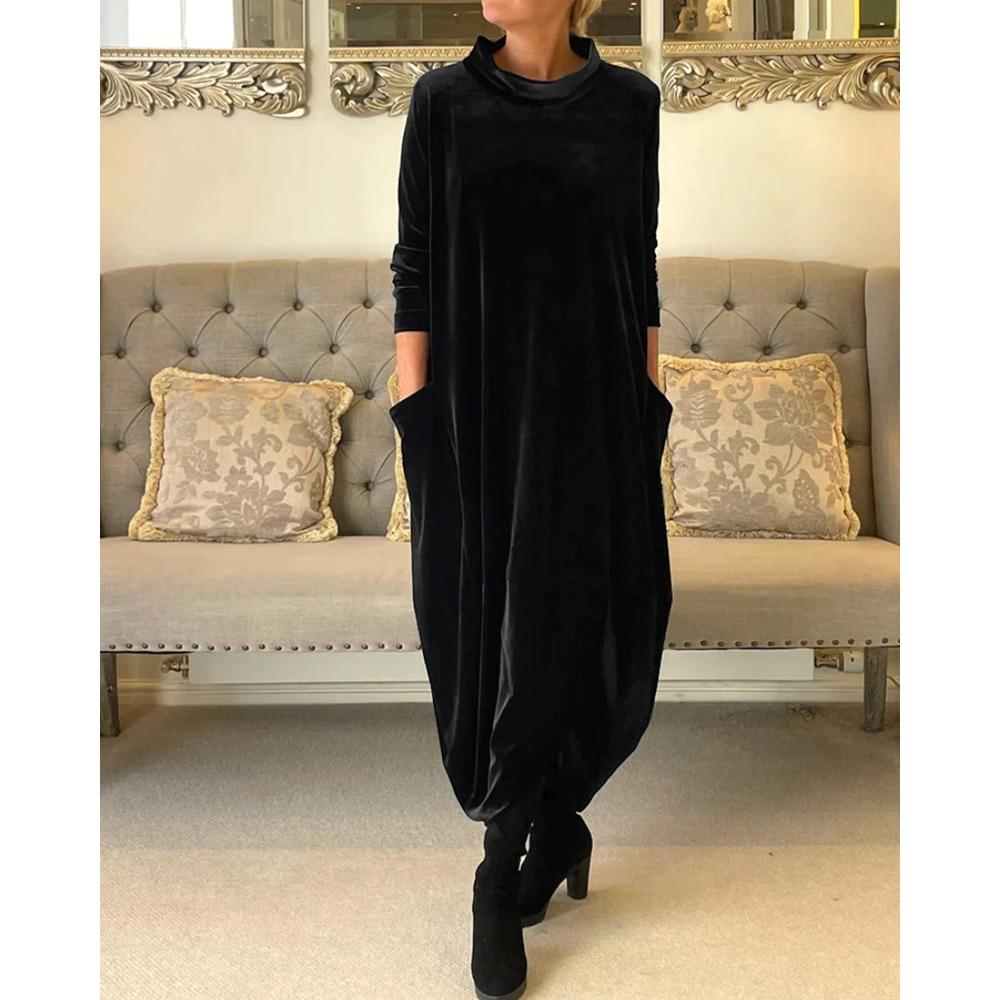 Amara Luxe™ | Velvet Comfort Maxi Dress