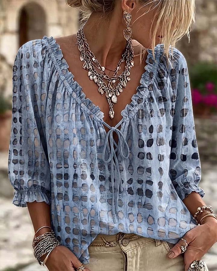 Sophia Sinclair™ | Airy Lace-Up Blouse
