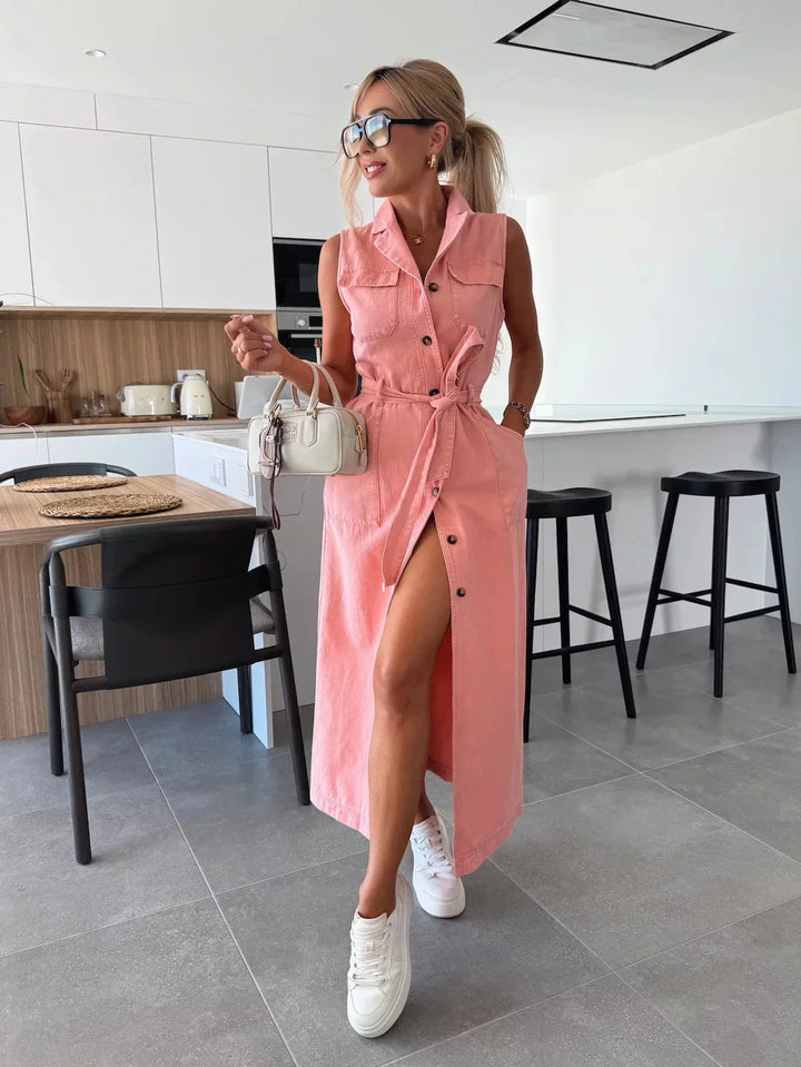 NORA – Elegant Maxi Denim Dress