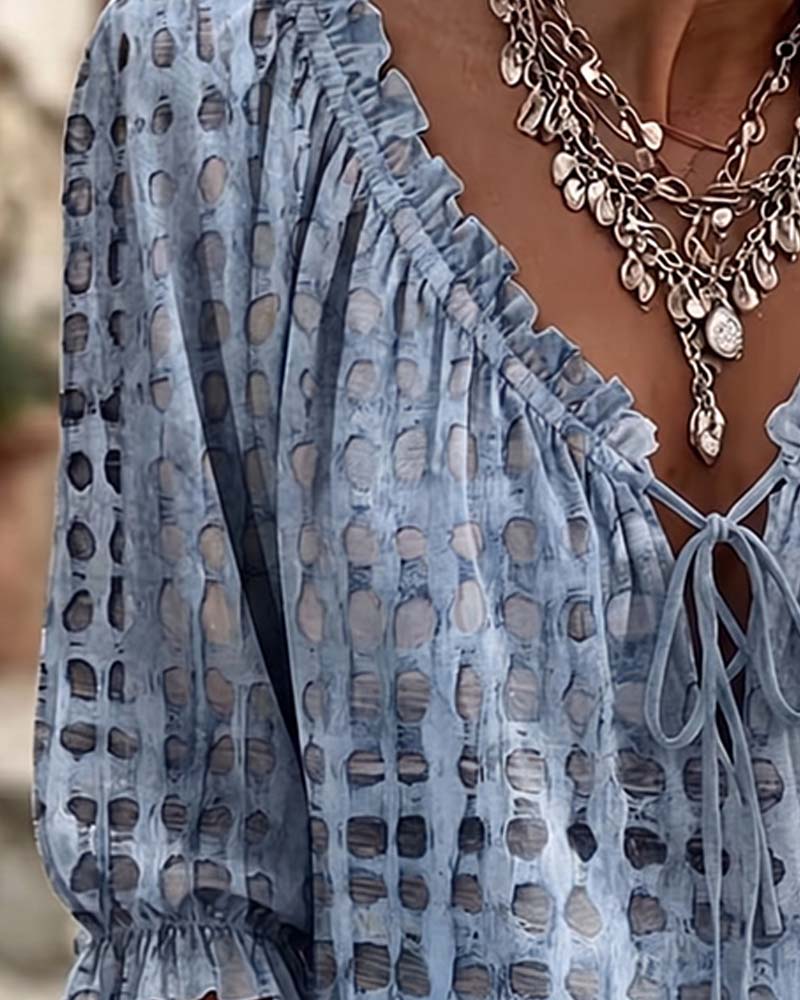 Sophia Sinclair™ | Airy Lace-Up Blouse