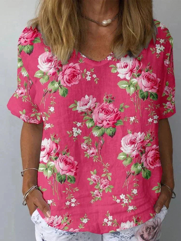 Amelia Devonne™ | Bright Floral Casual Shirt