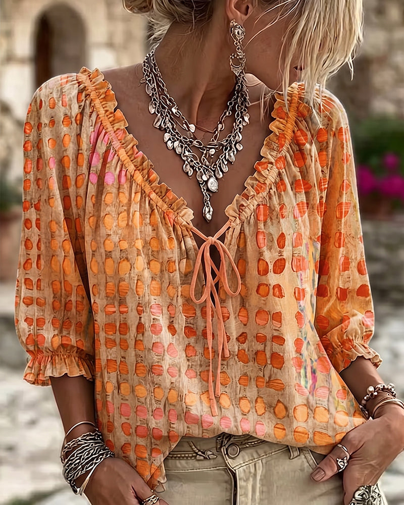 Sophia Sinclair™ | Airy Lace-Up Blouse