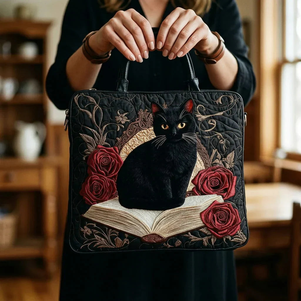 Artisan Tote - Black Cat on Books