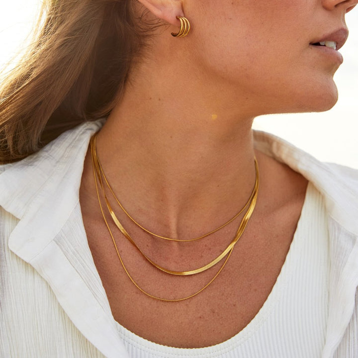 Three-Layer Gold Chain Necklace