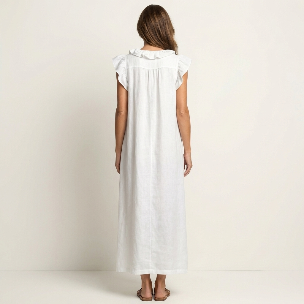 Linda Grace™ | Ruffle V-Neck Maxi Dress