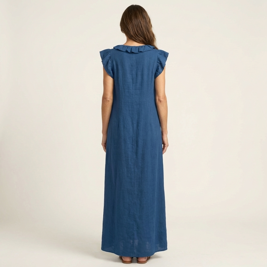 Linda Grace™ | Ruffle V-Neck Maxi Dress