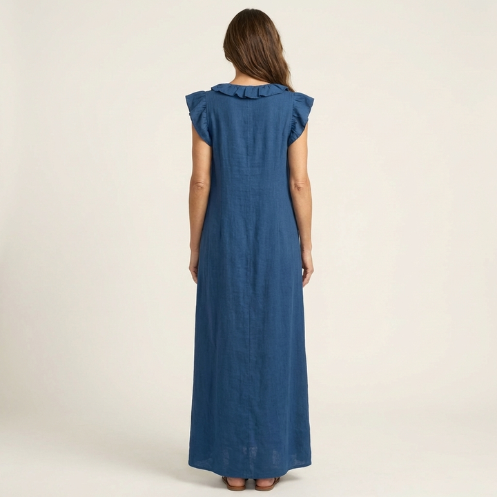 Linda Grace™ | Ruffle V-Neck Maxi Dress