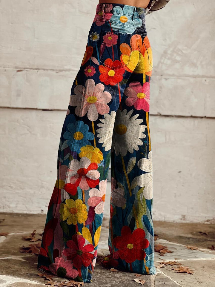 Iris Vintage Eden™ | Retro Garden Print Pants