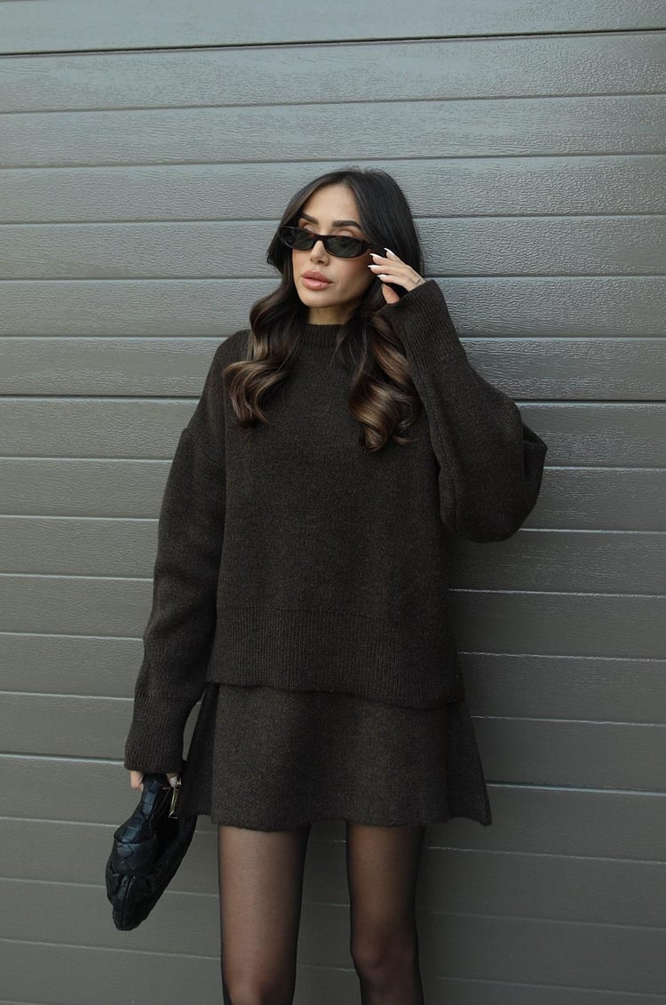 Mariela Luxe™ | Knitted Jumper & Skirt Set