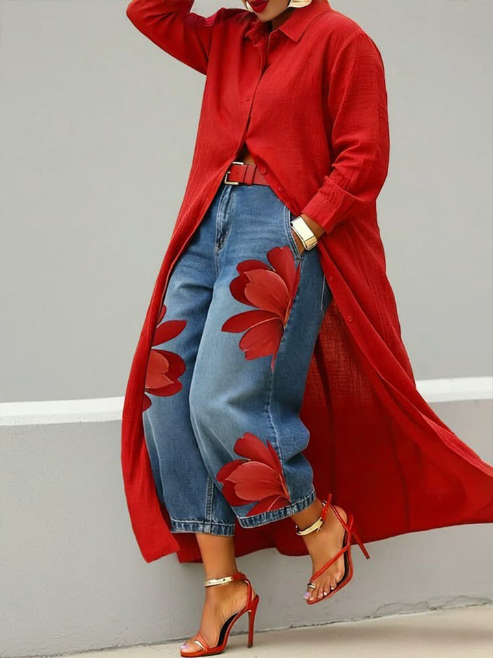 Rosalie™ | Floral Breeze Denim Set