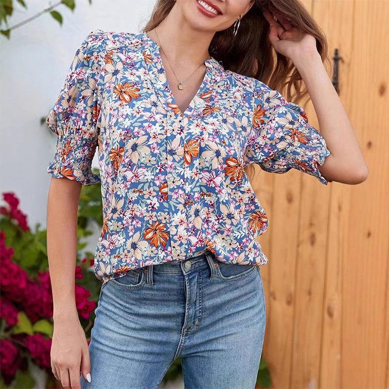 Sylvie Langford™ | Relaxed Floral Summer Blouse