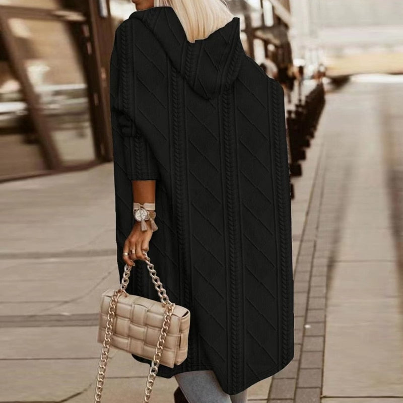 Roselyn™ | Cable Knit Hooded Cardigan